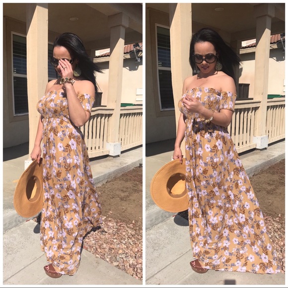 5 ⭐️ 1 Left❗️Wild Flower Boho Style Maxi Dress - Picture 4 of 7